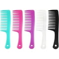 thumbnail image 2 of Anti-Static Large Wide Tooth Comb Hairdressing Comb Women Hanging Hole Handle Grip Curly Hair Hairbrush Beauty Hair Combs, 2 of 5