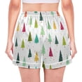 thumbnail image 2 of Women's Silk Pajama Shorts Colorful Tree Polka Dots Pajama Shorts Women's Casual Pajama Shorts with Pockets, 2 of 6