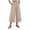 *Khaki, variant on Women's Elastic Waist Cropped Wide Leg Pants , Lace Trim Palazzo Culottes For Women , Ladies'Breathable Beach Trousers with Pockets,Black,M-2XL