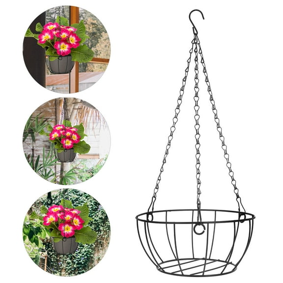 Hanging Basket Flower Pot Planters for Outdoor Plants Black