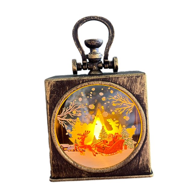 Linterna navideña, lámpara colgante de noche, luz nocturna, lámpara de mano, lámpara de mesa decorativa para mesa de Festival, decoraciones navideñas Alce mayimx Linterna de noche