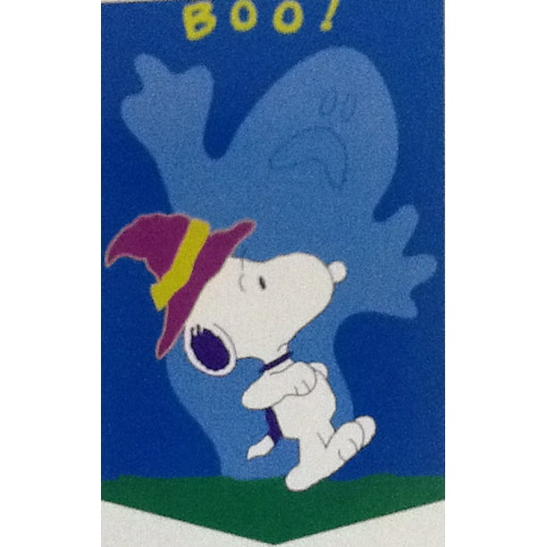 Snoopy Scare Halloween Garden Flag Boo Ghost Applique Double Sided