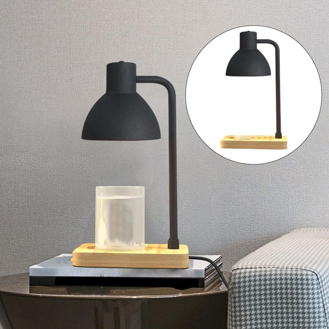 Calentador de velas eléctrico, lámpara con , temperatura ajustable, luz de fusión de cera para aceites esenciales, sala de estar Negro Macarena Lámpara de calentador de velas