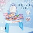 thumbnail image 6 of Kids Pretend Vanity Dressing Table Playset with Mirror, 30 Pcs Fake Hair Dryer Makeup Beauty Salon Toy Set, Princess Dress Up Vanity Toy for Little Girls Birthday Christmas Party Gifts, 6 of 6