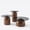 Brown,, variant on Nesting Coffee Table Set of 3 Round Glass Top Carbon Steel for Living Room