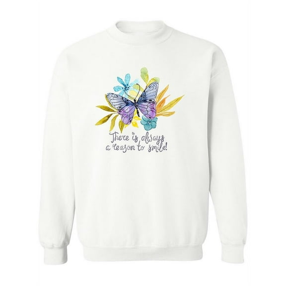 Flowers And Butterfly . Sweatshirt Women -Image by Shutterstock, Female 5X-Large