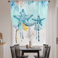 thumbnail image 3 of Coastal Starfish Blue Tie Up Curtains 45 Inches Long, Kitchen Window Curtains Over Sink, Summer Beach Nautical Coral Small Window Curtains Shade Balloon Curtains Valances for Bedroom/Cafe 34"x45", 3 of 8