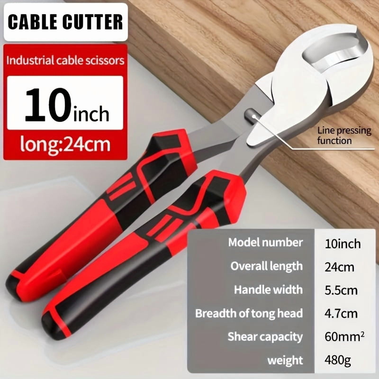 Cable Cutter, Wire Cutters, Manual Wire Stripping and Cutting Pliers, Effort-Saving Mini Electrician's Industrial Cable Cutter, Wire Stripping Shears