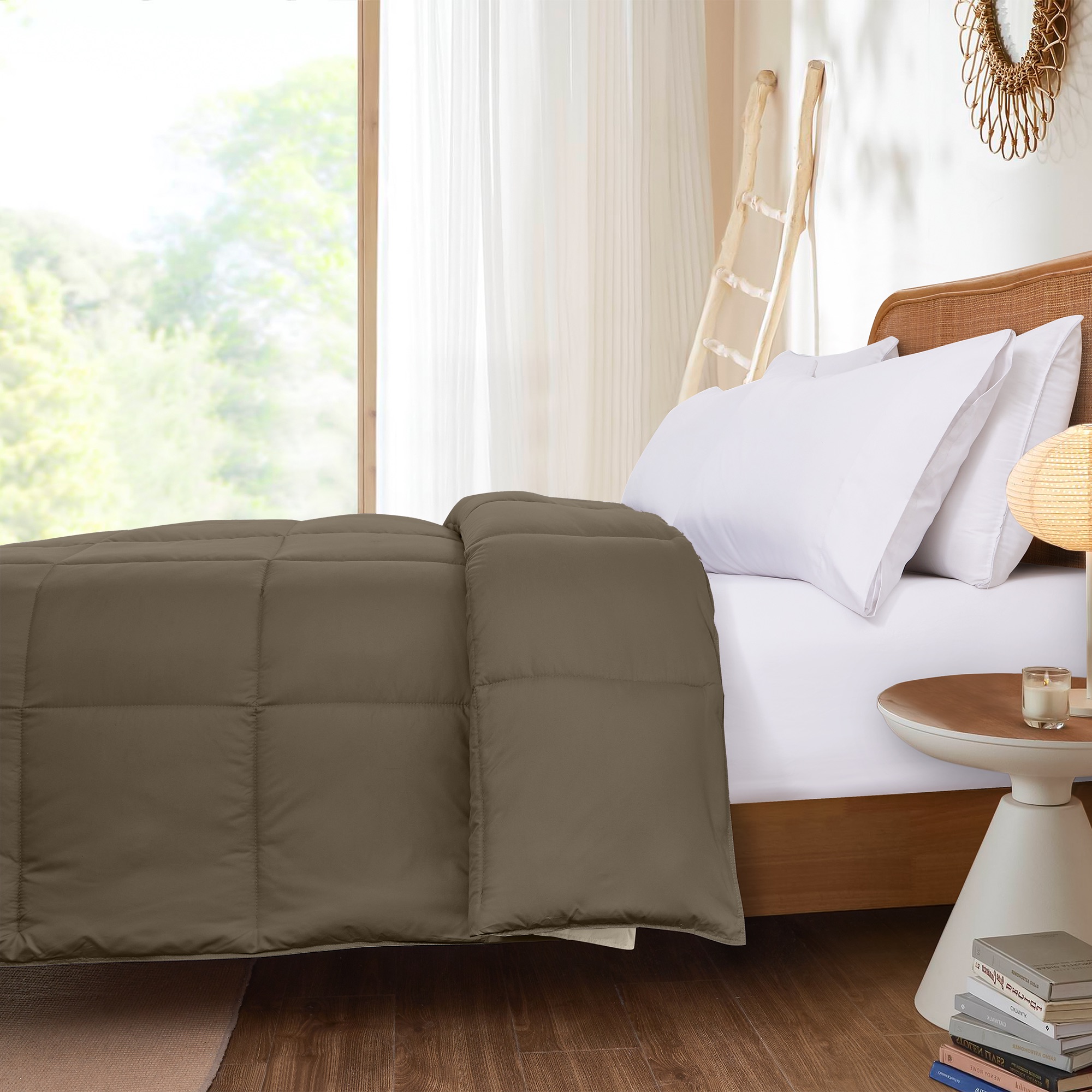 Modern Threads Down Alternative Reversible Comforter Stone & Champagne Twin