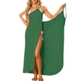 thumbnail image 2 of INSPIRE CHIC Women's Cover Ups Adjustable Strap Backless Wrap Maxi Dress XL Green, 2 of 5