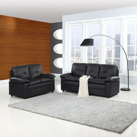 Classic Faux Leather Living Room Set - Walmart.com