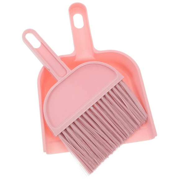 WRITWAA Cute Bear Mini Broom and Dustpan Set for Kids Portable Cleaning Tools Pink PP Ideal for Quick Cleanups