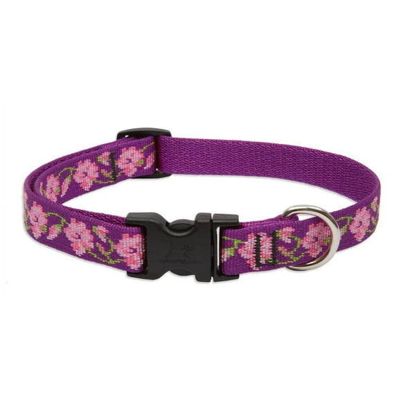 LupinePet Originals 3/4" Rose Garden 9-14" Adjustable Collar for Small Dogs