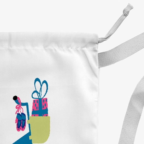Simply Daisy Merry Bird Bike 18 x 29 in Teal Laundry Bag