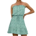 thumbnail image 1 of Vestido HUOGUO para mujer, casual, sin tirantes, sin mangas, estampado, 1 of 4