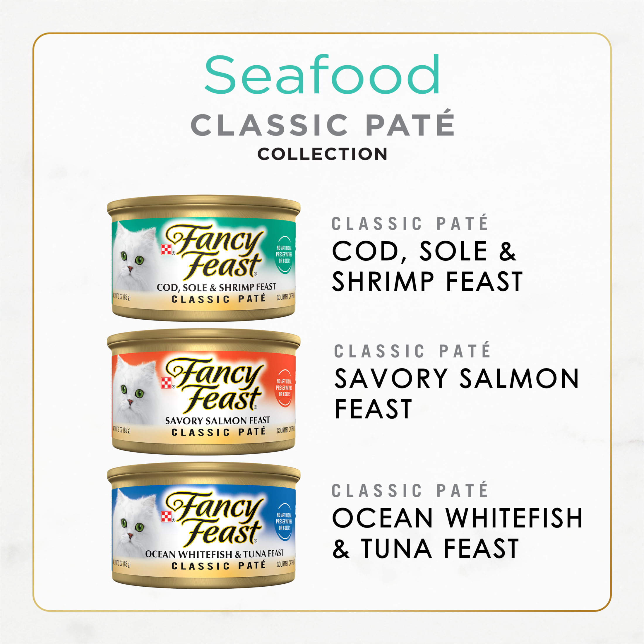 Fancy Feast Classic Pate Seafood Wet Cat Food Variety, 30 Pack photo 4
