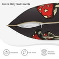 thumbnail image 5 of Kll Red Mushrooms Decorative Throw Pillow Covers Velvet Soft For Couch Sofa Bedroom Living Room Outdoor -16"X16", 5 of 8