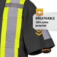 thumbnail image 2 of Pioneer 100% Cotton Reflective Safety T-Shirt, Black, L, V1050570-L, 2 of 6