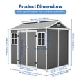 thumbnail image 2 of LiviNest 8x6 ft Plastic Storage Shed: 0.51" Thick All-Weather Utility Shed with Lock & Floor - Fits Lawn Mower & Bikes for Backyard Garden Tool Organization, 2 of 6