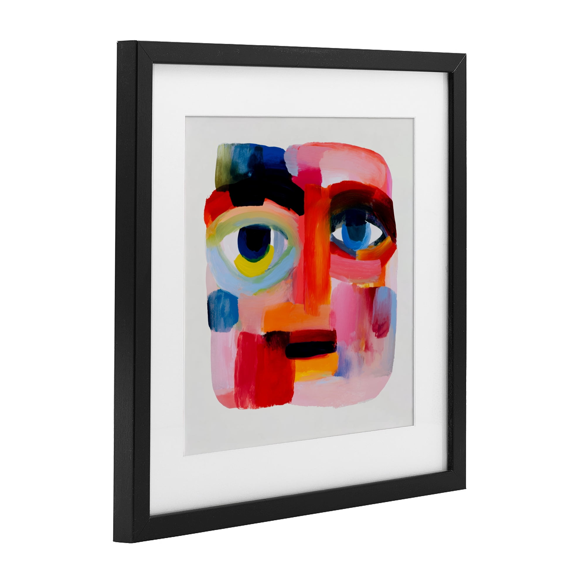 Stupell Industries Cubist Gaze in Vivids Black Framed Print Under Glass, design by Chromatic Storm Studio