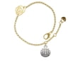 thumbnail image 1 of Delight Jewelry Silvertone Volleyball or Water Polo Ball Gold-tone Rose Link Chain Bracelet, 6.25"+1.75" Extender, 1 of 3