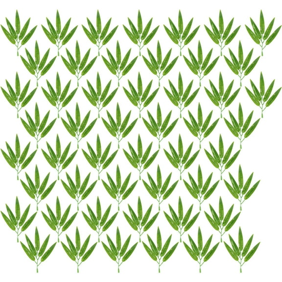 Monyance Fake Green Leaves 50pcs Artificial Greenery Leaves for Home Wedding Restaurant Decoration(6.3X5.12X0.39Inches)