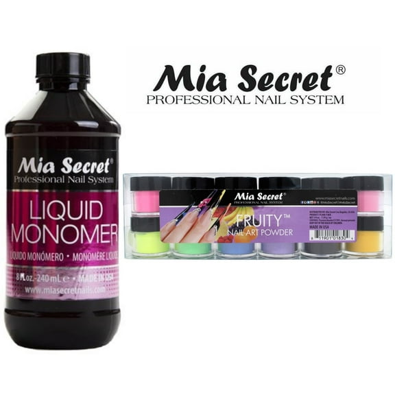 Mia Secret - Monomer 8 oz   Fruity 12 Colors Set