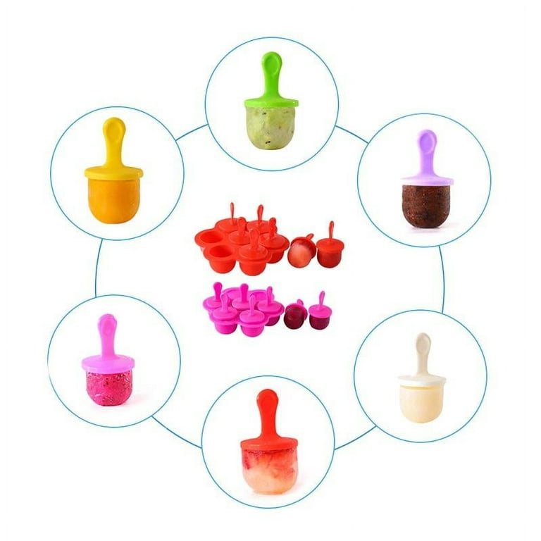 Waybesty 10 Cavities Homemade Popsicle Molds Shapes, Food Grade Silicone  Frozen Ice Popsicle Maker-BPA Free, Contain 100