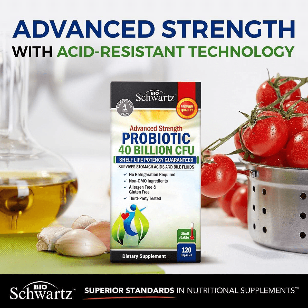 Bioschwartz Daily Probiotic Supplement 40 Billion CFU, 120 Ct