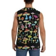 thumbnail image 4 of Balery Bright Mushrooms Men's Sleeveless Muscle Shirts Workout Tank Top, Moisture Wicking, Odor Protection-X-Large, 4 of 8