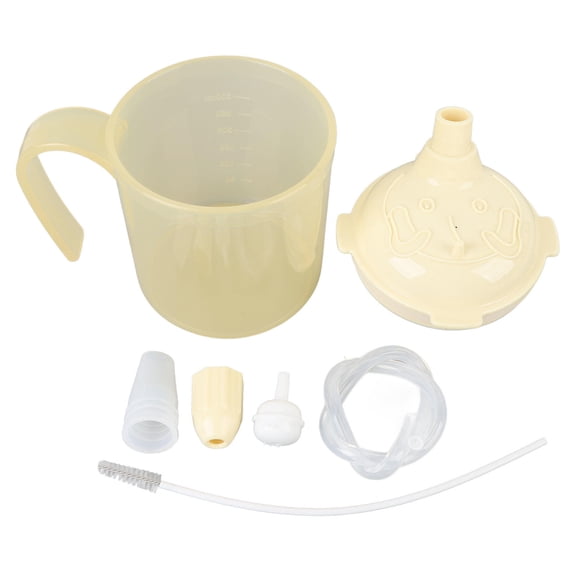 BOKYAN Elderly Dysphagia Cup with Long Straw, Leak‑Proof Lid, Ergonomic Handle – Safe Drinking Aid for Seniors, Pregnant Women