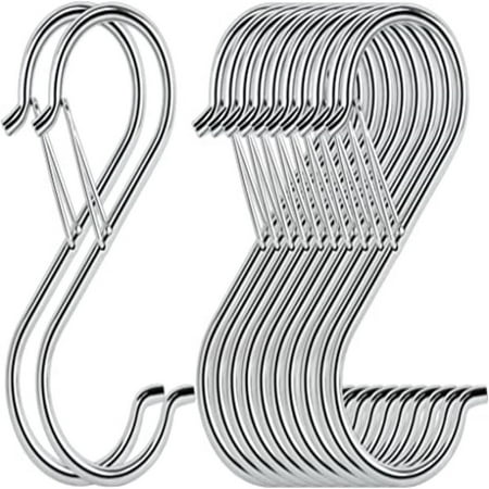 

Leke 10pcs S Hooks for Hanging Black S Hooks Heavy Duty Metal Hooks