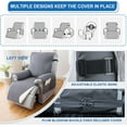 thumbnail image 5 of Aorsher 100% Waterproof Recliner Chair Covers That Stay in Place, Non-Slip Recliner Cover with 5 Pockets, Elastic Straps, Washable Reclining Chair Protector for Kids, Pets, Dogs, Light Gray, 28in, 5 of 16