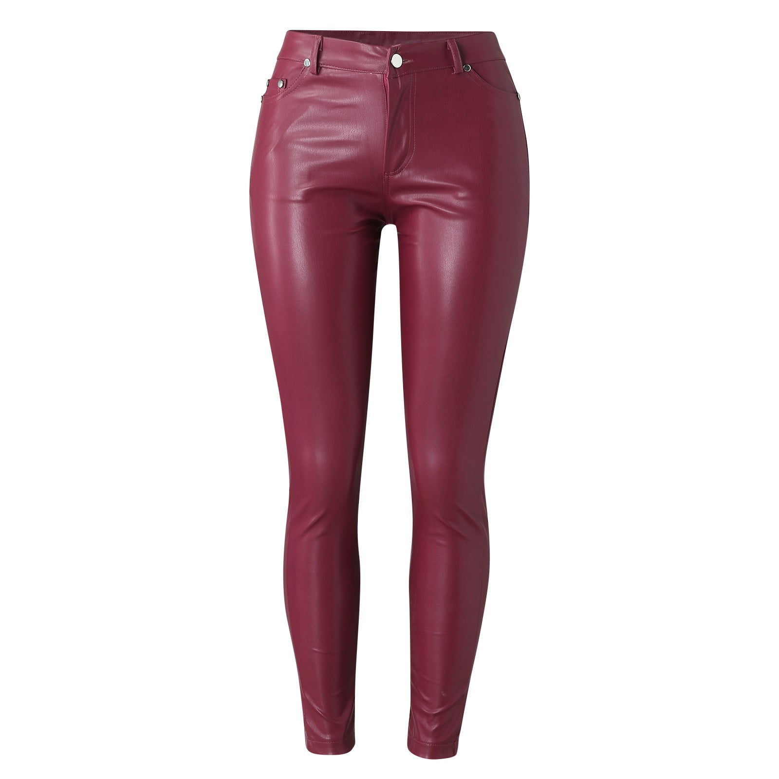 iHPH7 Leather Leggings Faux Leather Leggings for Women Pleather Leggings High Waisted Leggings for Women Yoga Leggings for Women High Waisted Leather Leggings Faux Leather Pants Wine S