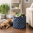 thumbnail image 5 of DII Polyester Pet Bin Trellis Paw Navy Round Large, 5 of 5