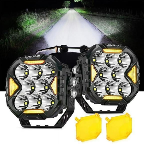 Auxbeam ZD000860 CUBE-Z Series 4 Inch Spot LED Pod Lights Off Road Lights with White DRL & Amber Turn Signal Lights