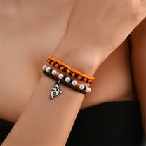 Women's Leather Pumpkin Bat Ghost Bracelet