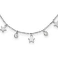 thumbnail image 4 of Auriga Fine Jewelry 925 Sterling Silver Rhodium-Plated Cubic Zirconia Star with 2in Ext. Choker Necklace for Women 12.5", 4 of 6
