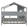 thumbnail image 6 of Bellemave Full Size House Bed with Trundle, Full Bed Frame with Storage Bookshelves, Wood House Bed with Roof, Grey, 6 of 10