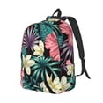 thumbnail image 2 of Balery Green Tropical Leaves Vintage Canvas Backpack for Men and Women - Large Capacity, Durable Travel Laptop Bag for School, Work, Hiking, and Outdoor Activities, 2 of 7