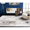 thumbnail image 4 of SAFAVIEH Aston Charmaine Abstract Area Rug, Ivory/Gray, 3' x 3' Square, 4 of 12