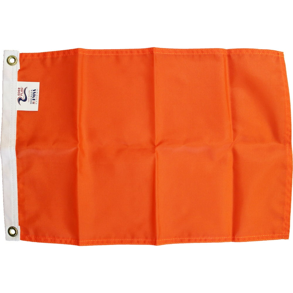 Orange 12" x 18" Solid Color Nylon Flag
