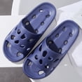 thumbnail image 2 of HNMKIU Mens Slippers for Indoor Breathable Mesh Outdoor Shower Sandals for Bathroom Pool Beach with Quick-Dry Comfortable Lightweight Sole Shoes Men Dark Blue,9.5, 2 of 3