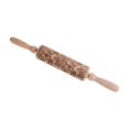 thumbnail image 1 of jifeng Christmas Embossed Wooden Rolling Pin Embossing Rolling Pin Kitchen Utensil Tool Style C, 1 of 9