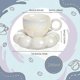 thumbnail image 2 of 2 Pieces Ceramic Cloud Mug Cute Cup With Sunflower Coaster 7oz Cute Ceramic Coffee Mug With Saucer Set For Office Home Coffee, 2 of 2