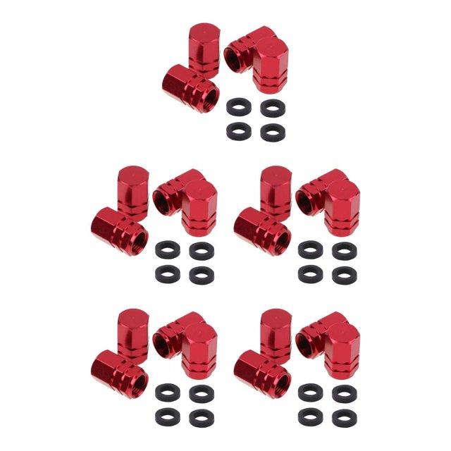 Sidaley Paquete de 4 vástagos de válvula de aire de neumático de rueda de coche, tapas antipolvo de aluminio para neumáticos de camiones, Type8 NO8