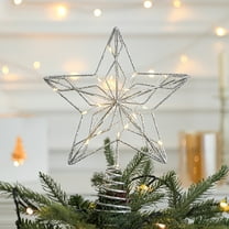 Tarmeek Christmas Tree Topper Star with LED Light Christmas Tree Decorations, Metal Christmas Tree Star Ornaments Xmas Tree Star Treetop for Indoor Outdoor Christmas Decorations.