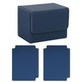 thumbnail image 4 of Caja de baraja de cartas, caja de almacenamiento de tarjetas, protectores de tarjetas, soporte para tarjetas de juego, TCG Premium PU azul oscuro, 4 of 8