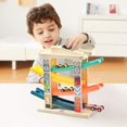 thumbnail image 4 of Piste de Course en Bois Marbré avec 4 Voitures pour Enfants, 4 of 5