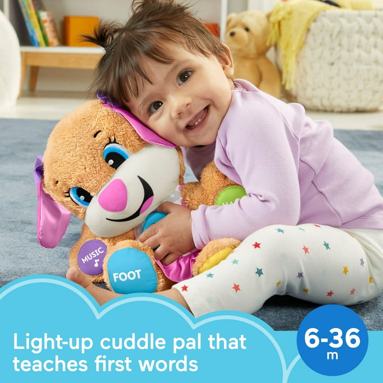 Fisher-Price Laugh & Learn Baby & Toddler Toy Smart Stages Sis Interactive  Plush Dog with Music Lights and Learning Content